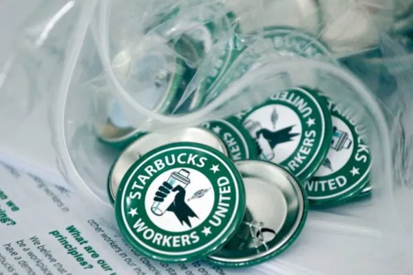 Starbucks union pins