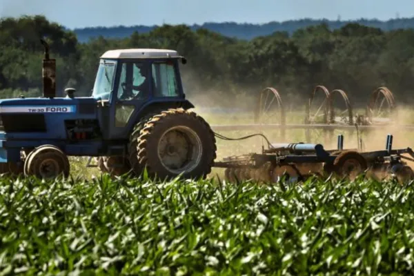 Tractor in a farm field