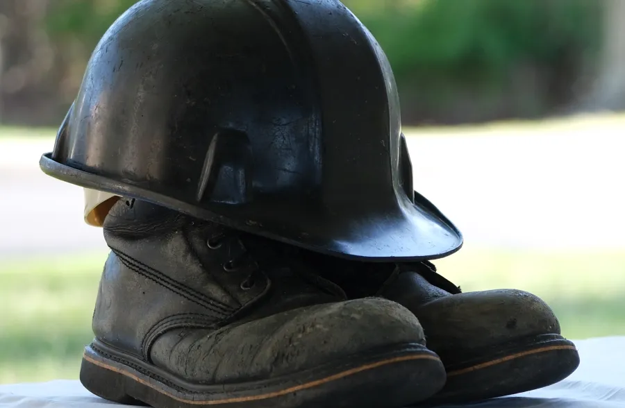 Worker Hardhat and Boots